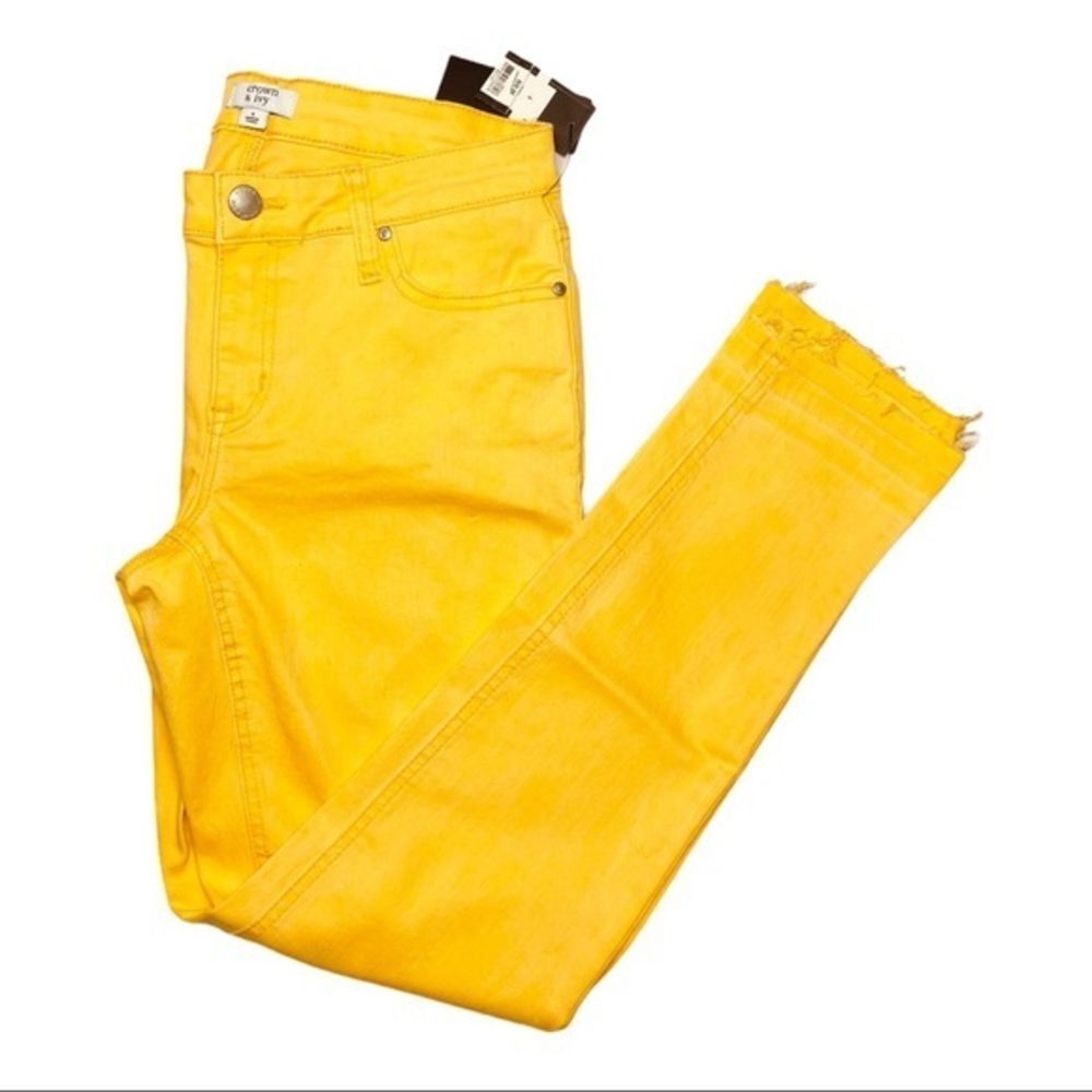 Crown and Ivory Yellow‎ Raw Hem Jeans - Size 4